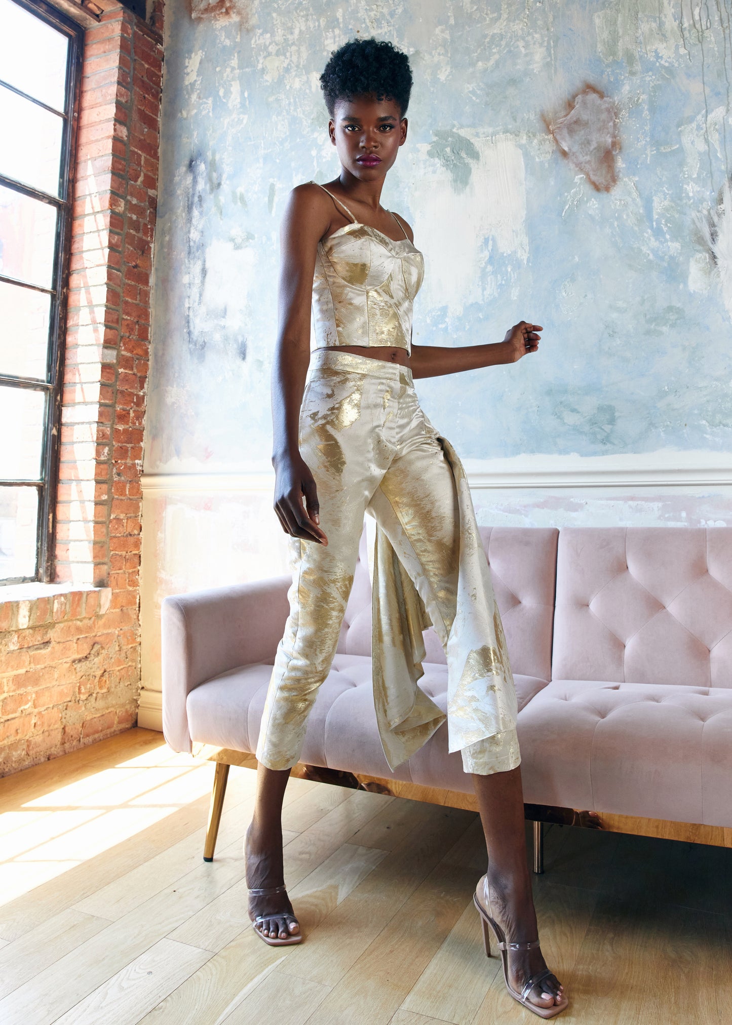 A Step Ahead Set in Antique Gold