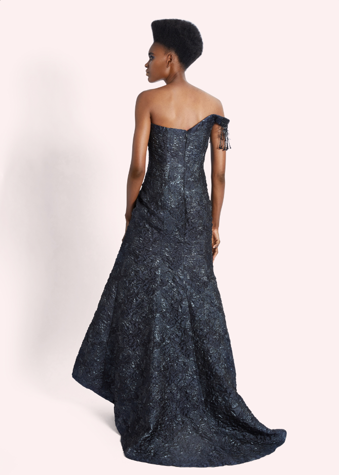 Navy Chandelier Evening Gown