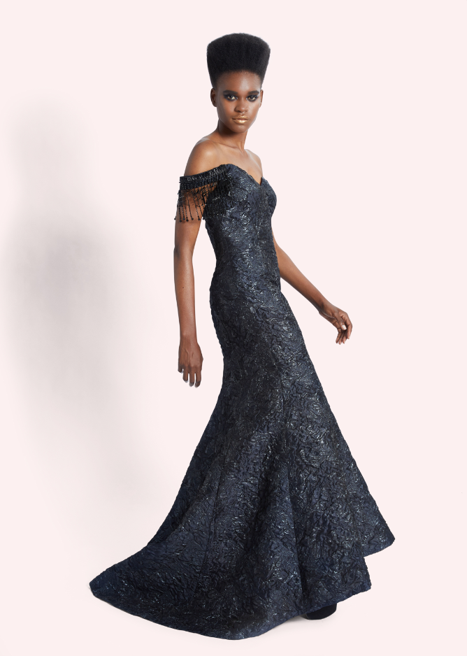 Navy Chandelier Evening Gown